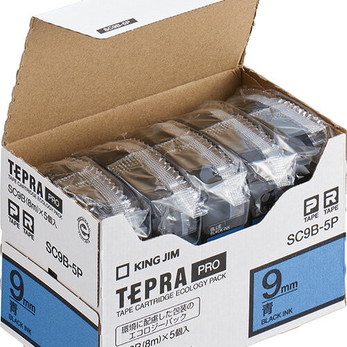★ポイント最大16倍★【全国配送可】-テプラPROテープカラーラベル青 SC9B-5P キングジム 品番 SC9B-5P jtx 388189-【ジョインテックス・JOINTEX】JAN 4971660766949 メーカー在庫品
