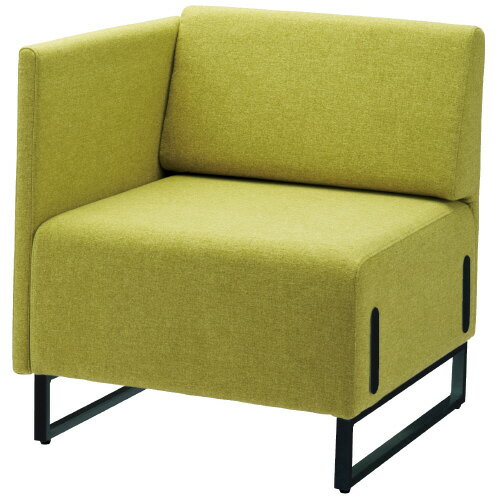 ★ポイント最大16倍★【送料無料】-応接チェア LDP-B YG背・右片肘付イエローG　FRENZ 品番 LDP-BAARR BK SET YG jtx 768564-【ジョインテックス・JOINTEX】JAN