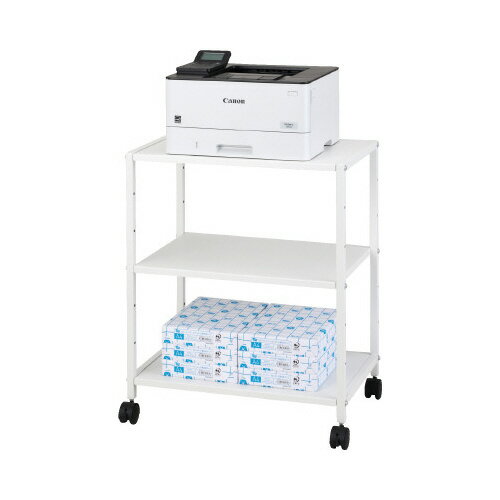 ★ポイント最大16倍★【全国配送可】-(7370−7707)スチールプリンターラック3段600×400　株式会社カウネッ..