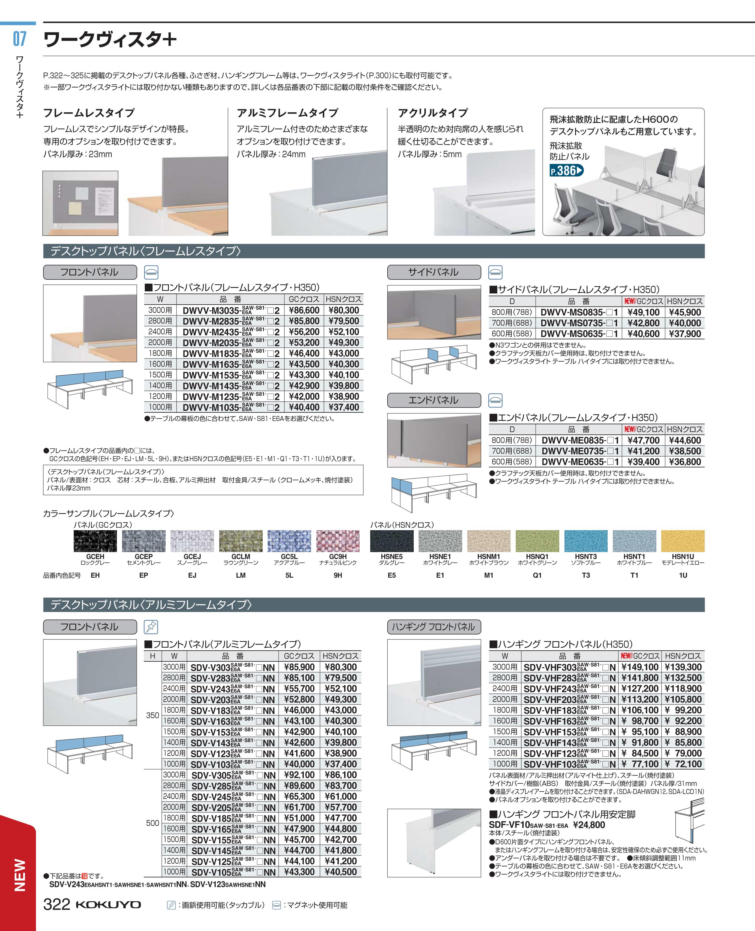 ★ポイント最大16倍★【全国配送可】- デスク　ワークヴィスタ　机上パネル SDV-V123S81GC9HNN コクヨ kokuyo -【コクヨ家具】