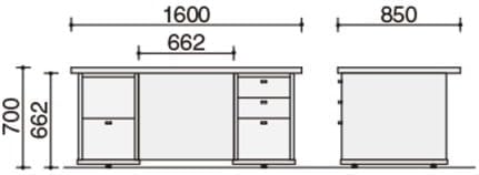 ★ポイント最大16倍★【送料無料】- 役員用 70シリーズ 両袖デスク MG-7DD1CW05N3 ブラウン 63900002 コクヨ kokuyo -【コクヨ家具】 [3]