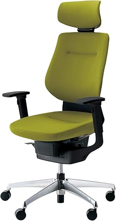 ★8/4-11 P最大27倍★【送料無料】- タスクチェア　イング　アルミ脚　ヘッドレ CR-GA3215E6G4Q4-V ブラック／ライトオリーブ 65567234 コクヨ kokuyo -【コクヨ家具】