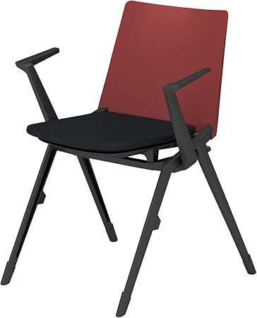 ★ポイント最大16倍★【送料無料】- 会議イス　スタッカ　固定脚　肘付 K12-B011CZ-G4B6AG1 ブラック／パーシアンレッド 66311942 コクヨ kokuyo -【コクヨ家具】