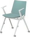★ポイント最大16倍★【送料無料】- 会議イス スタッカ キャスター脚 肘付 K12-W211CU-G439391 アッシュターコイズ 66312291 コクヨ...