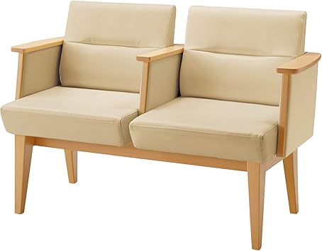 ★ポイント最大16倍★【送料無料】- ロビーチェア　レフィナ　2人用　R無肘付 NRF-L2ANS-W2111111 ナチュラル／ペールカーキ 66269786 コクヨ kokuyo -【コクヨ家具】