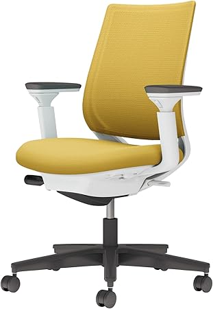 ★ポイント最大16倍★【送料無料】- チェア　ミトラ2　可動肘　黒脚　白本体 C04-B130MW-E11S1S1 ホワイトグレー／オリーブイエロー 66663478 コクヨ kokuyo -【コクヨ家具】