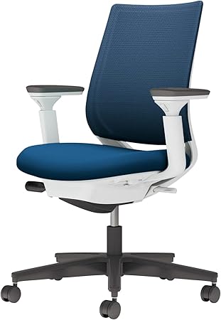 ★ポイント最大16倍★【送料無料】- チェア　ミトラ2　可動肘　黒脚　白本体 C04-B130MW-E1T6T61 ホワイトグレー／プルシアンブルー 66663560 コクヨ kokuyo -【コクヨ家具】