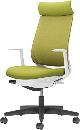 ★7/4-11 P最大27倍★【送料無料】- チェア　ミトラ2　L型肘　黒脚　白本体 C04-B390MU-E1Q4Q41 ホワイトグレー／ライトオリーブ 66674818 コクヨ kokuyo -【コクヨ家具】