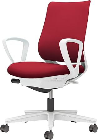 ★ポイント最大16倍★【送料無料】- チェア　ミトラ2　サークル肘　白脚　白本 C04-W150CW-E1A8A81 ホワイトグレー／カーマイン 66677062 コクヨ kokuyo -【コクヨ家具】