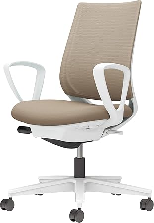 ★8/4-11 P最大27倍★【送料無料】- チェア　ミトラ2　サークル肘　白脚　白本 C04-W150MW-E1YKYK1 ホワイトグレー／ソフトベージュ 66677253 コクヨ kokuyo -【コクヨ家具】