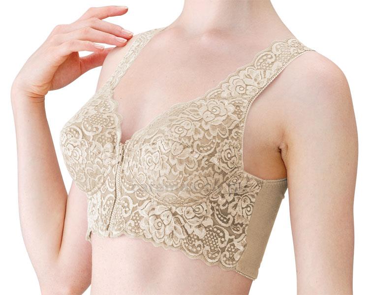 ★12/19-26 最大P27倍★【全国配送可】-前開きらくらくブラジャー DN-0275　ベージュ　L ドンナ　JAN 4562242251696 kt351320 取寄品 衣類 インナー 下着(上半身)-【介護福祉用具】