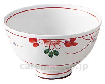★いまだけ！最大ポイント16倍★【全国配送可】-和らく茶碗　φ115×H65 81B-WAKO　赤絵草花 朝日化工　JAN kt354507 取寄品 食事関連 食器類・カップ 皿・碗-【介護福祉用具】