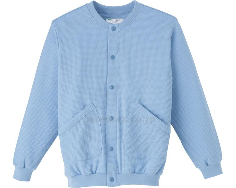 ★1/9-16 P最大27倍★【全国配送可】-スクエアニット　室内着（えりなし前開きタイプ） 5100　サックス　LL エンゼル　JAN 4975520775546 kt245419 取寄品 衣類 アウター トップス-【介護福祉用具】