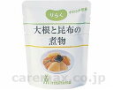 【病院専用商品】 ● りらく 大根と昆布の煮物 061070　80g●メーカー名 三島食品●商品説明 ・料理の見た目はそのままに食材をやわらかく風味豊かに仕上げたお惣菜。・歯ぐきで潰せるやわらかさ。・歯ぐきで潰しやすい食材・大きさ・厚さ。・素材を生かした形状。・手軽に使用できる小鉢惣菜。・お粥などに合うしっかりした味付け。・大根、人参、昆布を風味豊かに味付けした彩りもきれいなお惣菜です。歯ぐきで潰しやすい厚さにこだわり、昆布も肉厚のものを使用しています。【保存方法】常温で保存して下さい。●商品仕様 ●栄養成分／（可食部100g当たり）エネルギー37kcal、たんぱく質0.8g、脂質0.2g、食物繊維1.8g、炭水化物7.9g、灰分1.1g、ナトリウム400mg●アレルギー／小麦・大豆●賞味期限／製造後916日●60●JAN 4902765673924● 食事関連　介護食・健康食品 食品介護　病院　クリニック　診療所　グループホーム　訪問看護　訪問介助　介助　居宅　施設　福祉　インボイス対応　適格請求書 ★お見積りはこちらから★★月島堂はインボイス対応済！インボイスのご請求書、領収書をご発行可能です。★業界最安値に挑戦！専門店ならではの納得価格。★創業25年の信頼と実績！★多くのお客様に選ばれ、累積受注件数35000件突破！★月島堂は90％以上のお客様にご納得いただいております。★お気軽にお見積もりご依頼下さい★お見積りはこちらから★