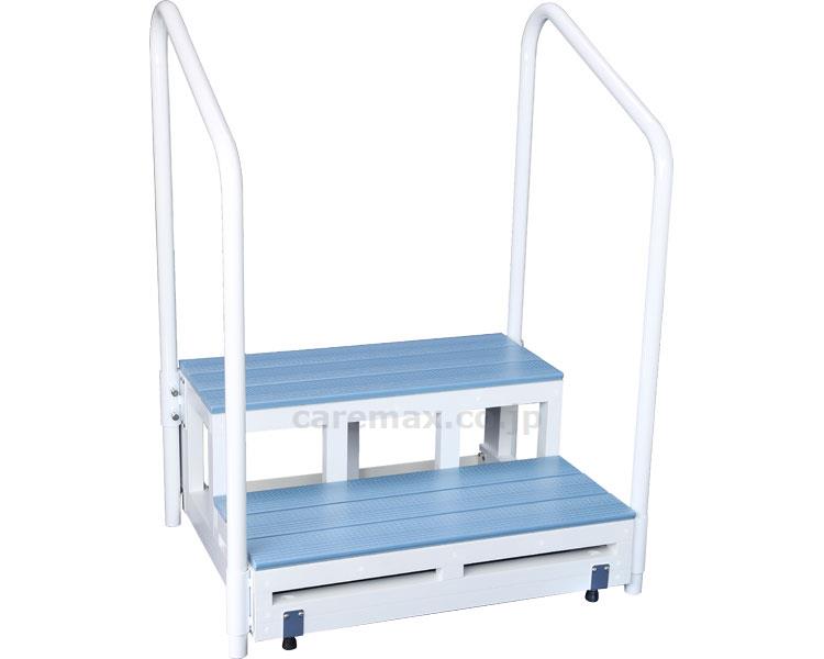 ★2/4-10 P最大27倍★【全国配送可】-バリアフリー踏台2段　手すり2本タイプ F2-2T　H15×2段　ピンク バリアフリータケウチ　JAN kt322313 取寄品 住宅改修 踏み台 住改用玄関台-【介護福祉用具】