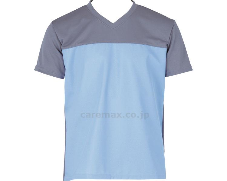 ★5/9-16 P最大27倍★【全国配送可】-入浴介護Tシャツ 403340　ブルー　3L フットマーク　JAN 4549707066156 kt359215 取寄品 衣類 ユニフォーム トップ-【介護福祉用具】