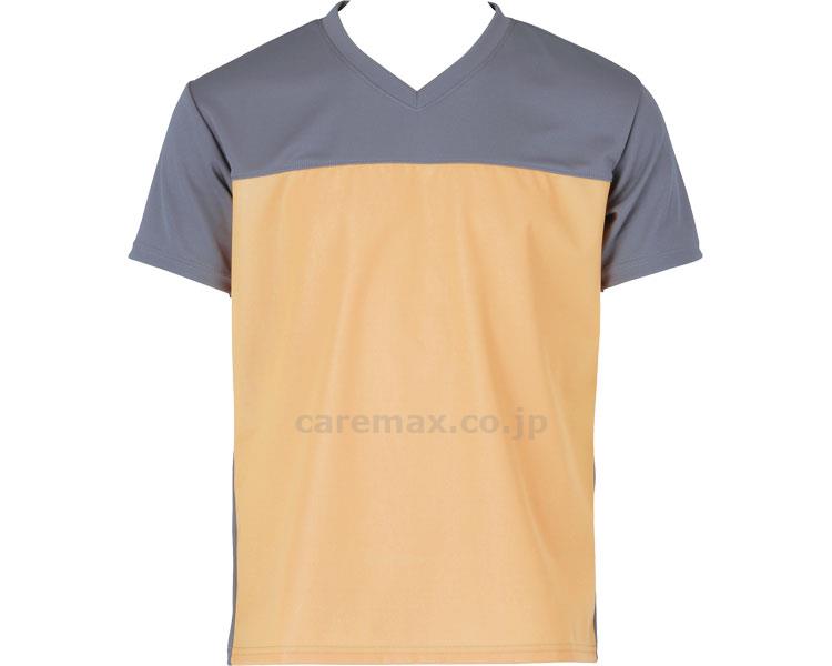 ★ポイント最大16倍★【全国配送可】-入浴介護Tシャツ 403340　オレンジ　4L フットマーク　JAN 4549707066194 kt359221 取寄品 衣類 ユニフォーム トップ-【介護福祉用具】