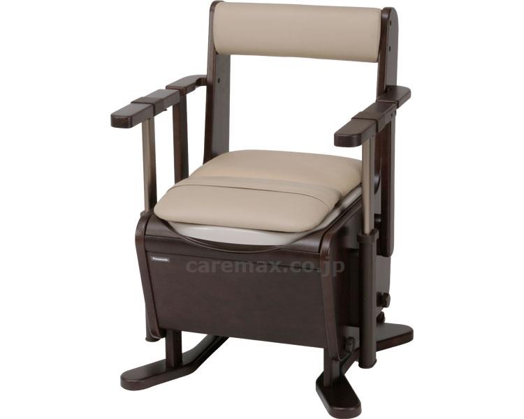 ★いまだけ！ポイント最大16倍★【全国配送可】-家具調トイレ＜座楽＞ひじ掛け昇降 PN-L23708　あたたか便座 パナソニック エイジフリー　JAN 4549980034088 kt381217 取寄品 排泄関連 ポータブルトイレ 木製トイレ-【介護福祉用具】