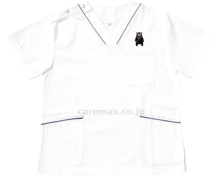 ★いまだけ！ポイント最大16倍★【全国配送可】-男女兼用スクラブ(クマモン刺繍入リ) DS2001K　マリンホワイト　L ディーフェイズ　JAN 4571249982687 kt384703 取寄品 衣類 ねまき (ねまき)-【介護福祉用具】