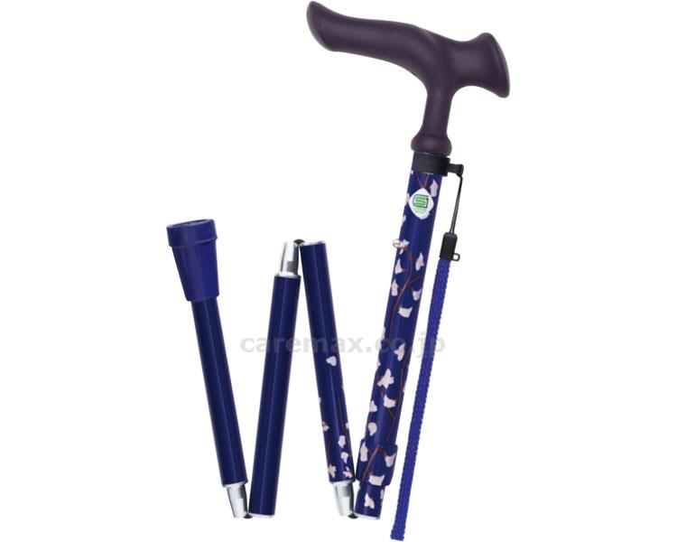 ★7/19-26 P最大27倍★【全国配送可】-カルガモファムII　折畳 WB5133　小花ネイビー フジホーム　JAN 4977626736858 kt418702 取寄品 歩行関連 杖 折りたたみ杖-【介護福祉用具】