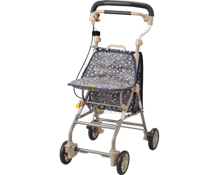 ★いまだけ！ポイント最大16倍★【全国配送可】-キュートミニ CM-PLNB　ペイズリーL紺 ウィズワン　JAN 4968639411382 kt429468 取寄品 歩行関連 シルバーカー コンパクトタイプ-【介護福祉用具】