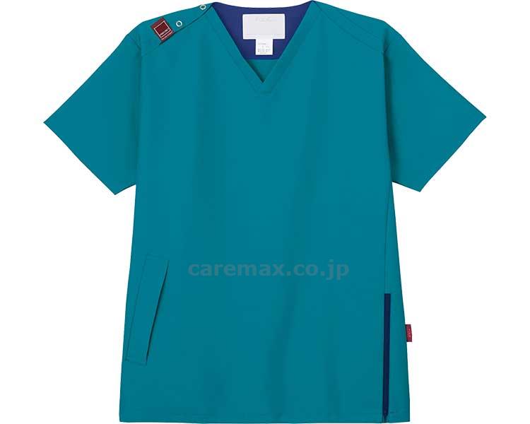 ★ポイント最大16倍★【全国配送可】-スクラブ　CK702 エナメルブルー　4L フォーク　JAN 4589457872638 kt482612 取寄品 衣類 ユニフォーム トップ-【介護福祉用具】