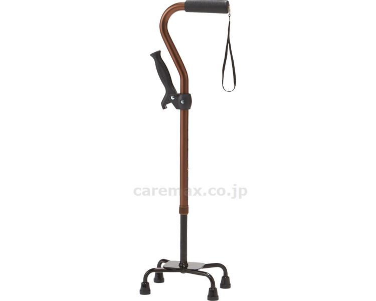 ★1/24-29 P最大27倍★【全国配送可】-補助グリップ付アルミ製4点支柱杖 AQS-10BR　ブラウン マキテック　JAN 4968501804502 kt484512 取寄品 歩行関連 杖 多点杖-【介護福祉用具】