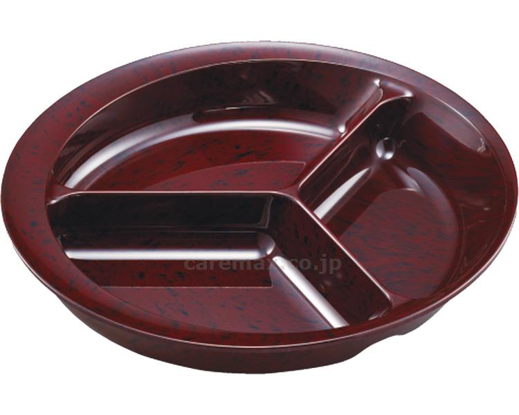 ★11/4-11/11 P最大26倍★【全国配送可】-三ツ仕切皿 UMS-230RANJ　小豆梨地 三信化工　JAN kt459065 取寄品 食事関連 食器類・カップ 皿・碗-【介護福祉用具】