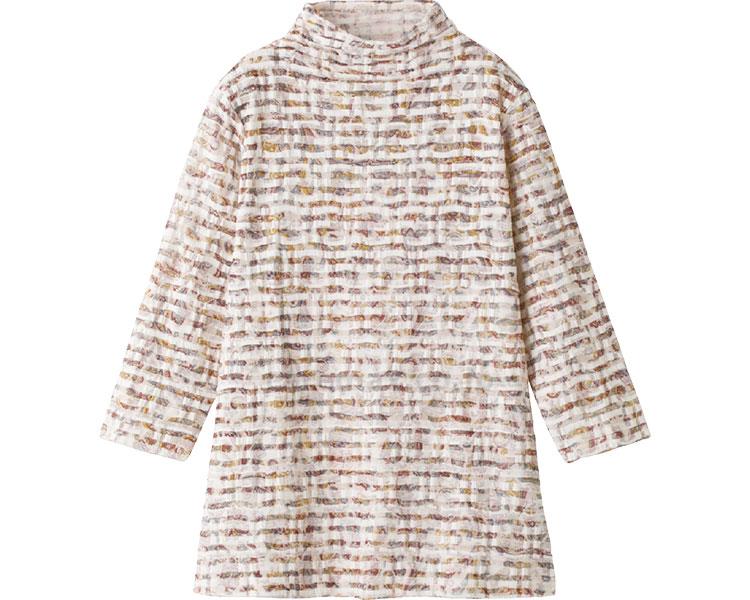 ★10/4-10/9 P最大16倍★【全国配送可】-7分袖ボーダー柄Tシャツ 821235-02　ブラウン　L 　JAN 4582685282064 kt510178 取寄品 衣類 アウター トップス-【介護福祉用具】