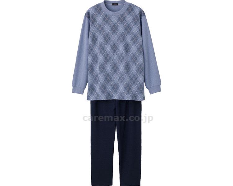 ★いまだけ！ポイント最大16倍★【全国配送可】-ダンボールニットルームウェア 800415-02　ブルー　L ケアファッション　JAN 4582685278517 kt512159 取寄品 衣類 ねまき パジャマ-【介護福祉用具】