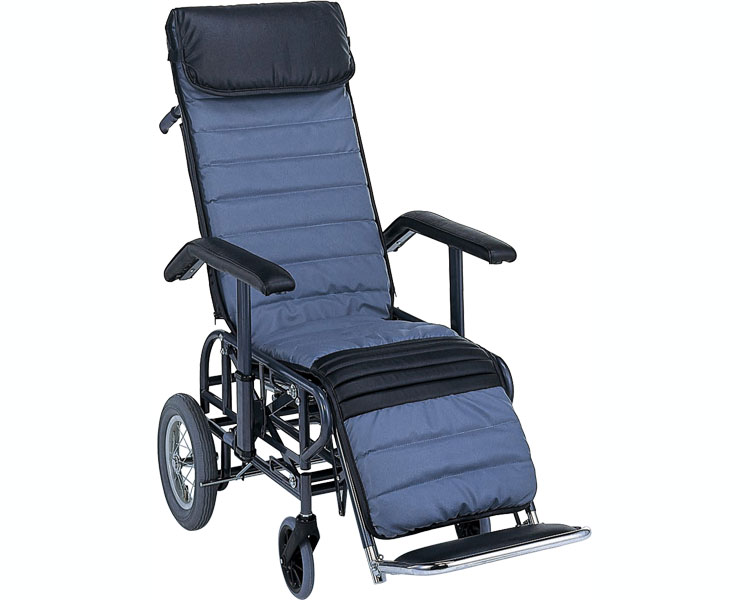 ★ポイント最大16倍★【全国配送可】-フルリクライニング車いす　介助用（手動背足連動） 4型　手動座高調節　モケット 松永製作所　JAN kt248661 取寄品 歩行関連 車いす リクライニング-【介護福祉用具】