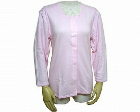 ★3/4-11 P最大27倍★【全国配送可】-婦人遠赤当て付（肩・背中）八分厚地前開きシャツ W466　ピーチ　LL ウエル　JAN 4544354466137 kt275111 取寄品 衣類 インナー 下着(上半身)-【介護福祉用具】