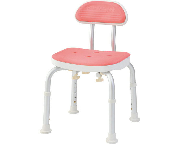 ★ポイント最大16倍★【全国配送可】-コンパクトバスチェア　背付き BC-01H-PI　ピンク 美和商事　JAN 4560387865020 kt285340 取寄品 入浴関連 シャワーチェア 固定式-【介護福祉用具】