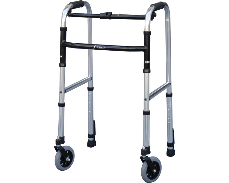 ★ポイント最大16倍★【全国配送可】-スリムフレームウォーカー固定型Cモデル WFS-4968SW5G3 シンエンス JAN kt307162 取寄品 歩行関連 歩行車・歩行器 歩行器(キャスター付き)-【介護福祉用具】