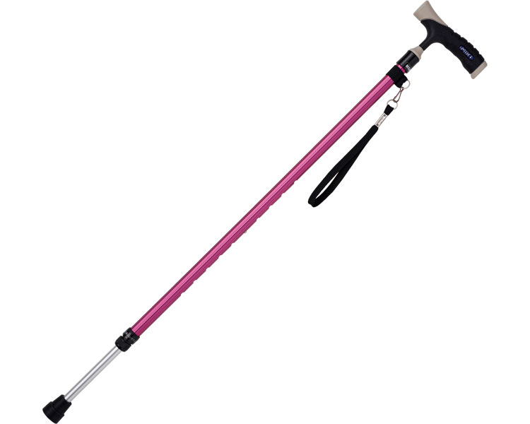 ★ポイント最大16倍★【全国配送可】-ソフトグリップスリム伸縮アルミ杖 MRA-06105　ピンク ミキ　JAN 4536697101646 kt307354 取寄品 歩行関連 杖 伸縮杖-【介護福祉用具】