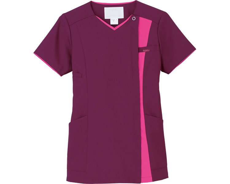 ★ポイント最大16倍★【全国配送可】-レディスジップスクラブ 7023SC-16　バーガンデ　L フォーク　JAN 4571205598495 kt341173 取寄品 衣類 ユニフォーム トップ-【介護福祉用具】