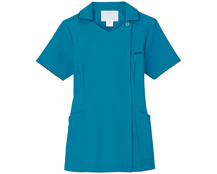 ★ポイント最大16倍★【全国配送可】-レディスジップスクラブ 7024SC-11　ターコイズ　S フォーク　JAN 4571205598990 kt341183 取寄品 衣類 ユニフォーム トップ-【介護福祉用具】