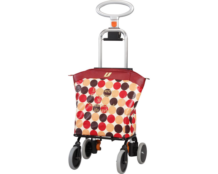 ★ポイント最大16倍★【全国配送可】-アップライン UL-0218　水玉レッド ユーバ産業　JAN 4948902404747 kt343424 取寄品 歩行関連 ショッピングカート ショッピングカート-【介護福祉用具】