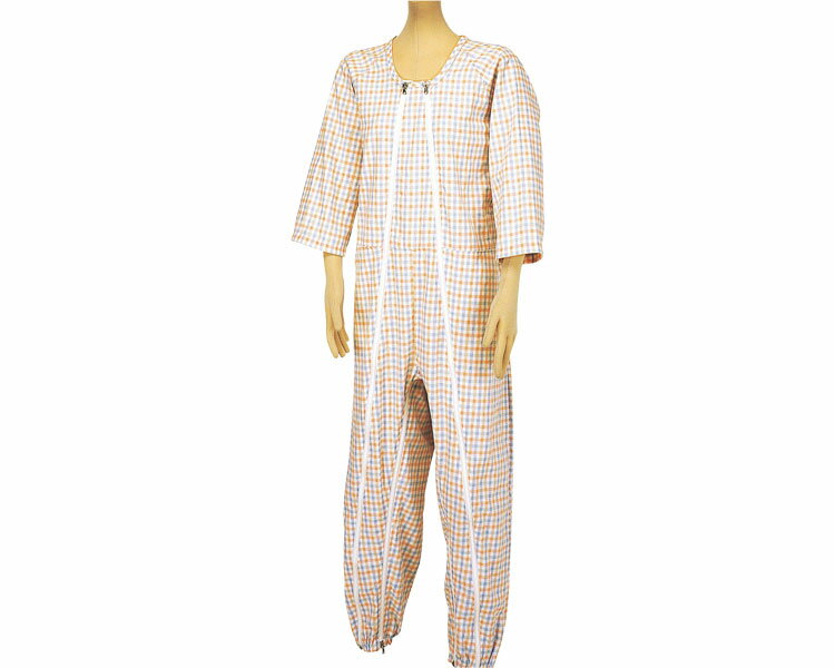 ★ポイント最大16倍★【全国配送可】-ツイルねまき　Wファスナー股付　フック付 4100　オレンジ　3L 松本..