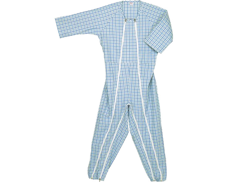 ★ポイント最大16倍★【全国配送可】-ツイルねまき　Wファスナー股付　フック付 4100　ブルー　M 松本ナ..