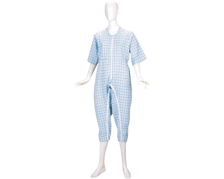 ★ポイント最大16倍★【全国配送可】-ツイルねまき　前開き　フック付 4100　ブルー　3L 松本ナース産業..