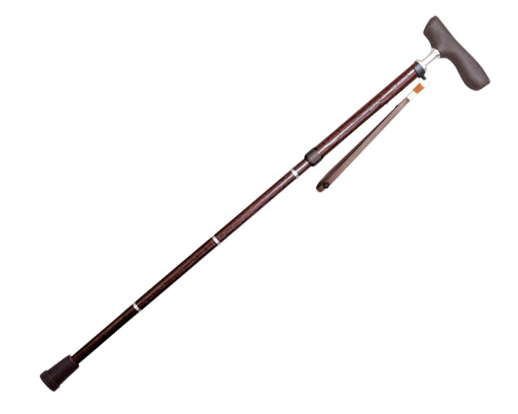 ★ポイント最大16倍★【全国配送可】-折りたたみジョイントDXステッキ 57-NL1 レザーベルギーチョコ 島製作所 JAN 4945528074361 kt348479 取寄品 歩行関連 杖 折りたたみ杖-【介護福祉用具】