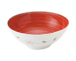 ★ポイント最大16倍★【全国配送可】-和らく丸渕45小鉢　φ140×H56 84S-WA4M　ラインフラワー（赤） 朝日..