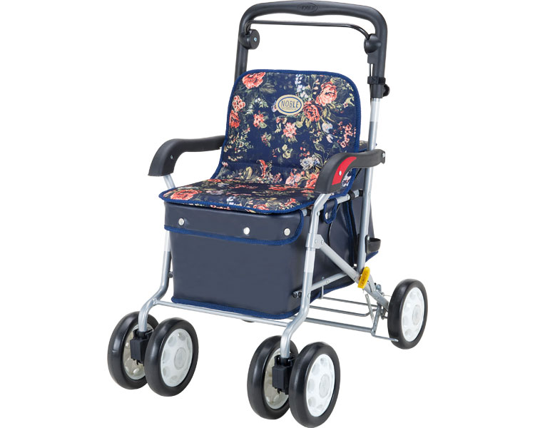 ★ポイント最大16倍★【全国配送可】-アルミ製ノーブル ENB-011RF　ローズ マキテック　JAN 4968501954009 kt354775 取寄品 歩行関連 シルバーカー ボックスタイプ-【介護福祉用具】