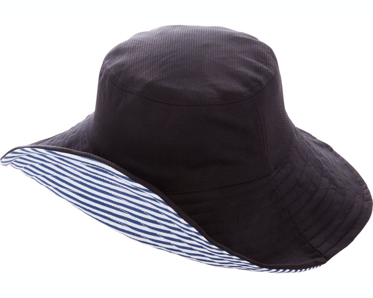 ★7/19-26 P最大27倍★【全国配送可】-折リタタメルリバーシブルUV帽子 ブラック×ボーダー サンファミリー　JAN 4571414679633 kt369492 取寄品 衣類 衣類小物 帽子-【介護福祉用具】