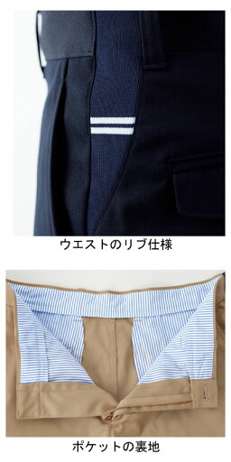 ★ポイント最大16倍★【全国配送可】-メンズストレッチウエストリブパンツ FP6006M-8 ネイビー M ボンマックス JAN 4544316316661 kt373784 取寄品 衣類 ユニフォーム ボトム-【介護福祉用具】