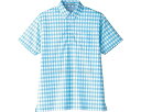 ★ポイント最大16倍★【全国配送可】-チェックプリントポロシャツ FB4523U-7 ブルー M ボンマックス JAN 4544316314438 kt375477 取寄品 衣類 ユニフォーム トップ-【介護福祉用具】