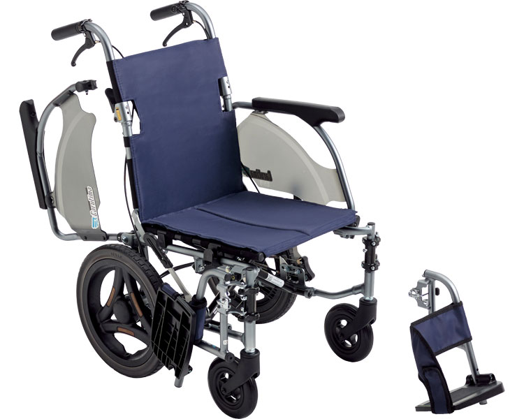 ★ポイント最大16倍★【全国配送可】-カルティマ介助型　多機能　低床　CRT-8Lo 座幅40　紺（A-16） ミキ　JAN 4536697116213 kt385991 取寄品 歩行関連 車いす 介助式-【介護福祉用具】