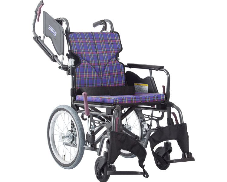 ★ポイント最大16倍★【全国配送可】-モダンB　KMD-B16-42-SH A11_紫チェック カワムラサイクル　JAN 4514133504268 kt394676 取寄品 歩行関連 車いす 介助式-【介護福祉用具】