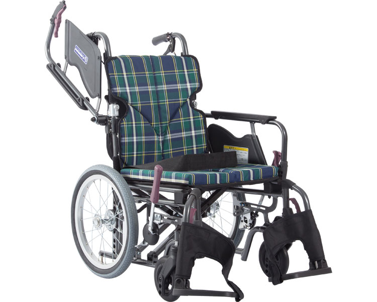 ★ポイント最大16倍★【全国配送可】-モダンB　KMD-B16-42-LO A9_緑チェック カワムラサイクル　JAN 4514133505081 kt394690 取寄品 歩行関連 車いす 介助式-【介護福祉用具】